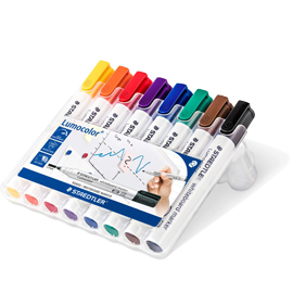 BUSTA 8 PENNARELLI LUMOCOLOR 351 STAEDTLER PER LAVAGNE CANCELLABILI
