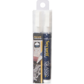 BLISTER 2 MARCATORI A GESSO LIQUIDO Waterproof BIANCO 2-6mm Securit