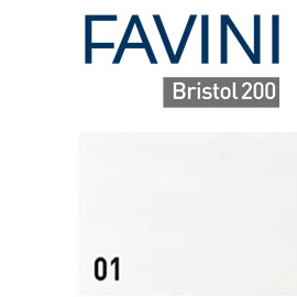 CONF.25 CARTONCINO BRISTOL COLOR 200gr 50x70cm BIANCO 01 FAVINI