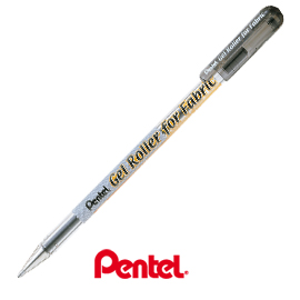 ROLLER GEL PER TESSUTI INCHIOSTRO PERMANENTE NERO PENTEL