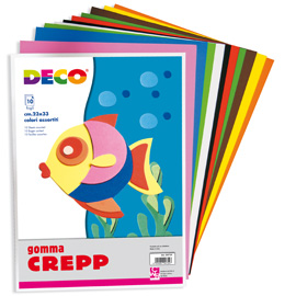 GOMMA CREPP CONF. DA 10 FOGLI 20X30CM IN COLORI ASSORTITI CWR