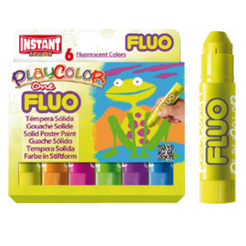 TEMPERA SOLIDA PLAYCOLOR 6 COLORI FLUO in STICK da 10GR