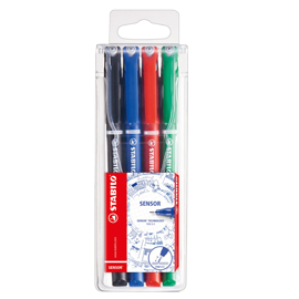 ASTUCCIO 4 FINELINER STABILO SENSOR PUNTA 0.3MM COLORI ASSORTITI