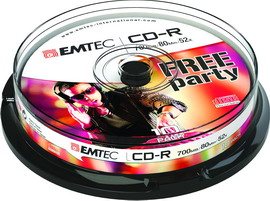 CD-R EMTEC 80MIN/700MB 52x SPINDLE (kit 10pz)