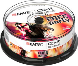 CD-R EMTEC 80MIN/700MB 52x SPINDLE (kit 25pz)