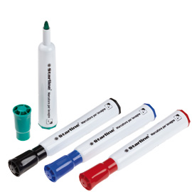BUSTA 4 MARCATORI PER LAVAGNE COLORI ASS. P.TONDA 2MM STARLINE