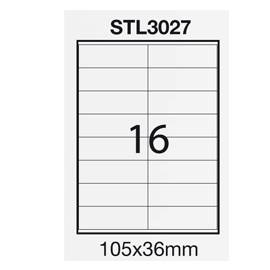 Etichetta adesiva bianca 100fg A4 105x36mm (16et/fg) STARLINE