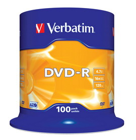 SCATOLA 100 DVD-R SPINDLE 16X 4.7GB SERIGRAFATA