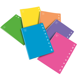 Maxi quaderno A4 80gr 40+2fg 5mm c/margine Fluo Monocromo Pigna