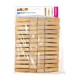 Mollette in legno busta da 50pz dim. 72x10mm CWR