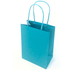 25 shoppers carta kraft 14x9x20cm twisted turchese