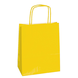 25 shoppers carta kraft 14x9x20cm twisted giallo