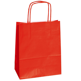 25 shoppers carta kraft 14x9x20cm twisted rosso