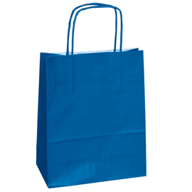 25 shoppers carta kraft 14x9x20cm twisted blu