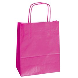 25 shoppers carta kraft 14x9x20cm twisted magenta