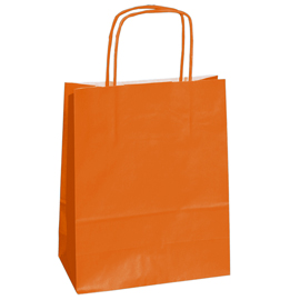 25 shoppers carta kraft 14x9x20cm twisted arancio