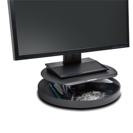 Supporto monitor max 19" SPIN2 con portaccessori nero