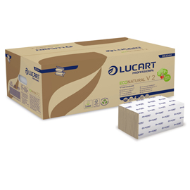 Pacco da 190 asciugamani piegati a V EcoNatural Lucart