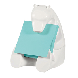 Dispenser Orso+ricarica Post-it®Super Sticky Z-Notes 76x76mm azzurro acquamarin