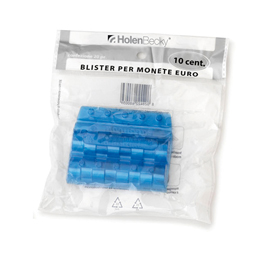 Blister 20 Portamonete in PVC 10cent blu