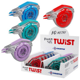 Correttore a nastro 10 Metri 5mmx10mt Bianco Tape Twist Osama