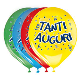 Busta 20 palloncini in lattice D.30cm Tanti Auguri Big Party