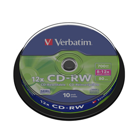 SCATOLA 10 CD-RW DATALIFEPLUS 8x-10x 700MB SERIGRAFATO PACK SPINDLE