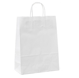 10 shoppers carta 54x14x45CM bianco neutro cordino