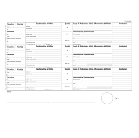 Blocco registro carico/scarico rifiuti Mod.A 100 copie 165820000 Data Ufficio