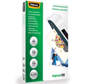 Scatola 100 pouches IMPRESS100 100mic A4 Fellowes