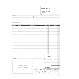 Blocco fatture per regime forfettario 50/50 autor. 21,5x14,8cm DU1671RF000 DU