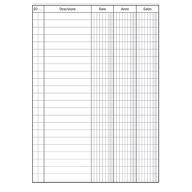 Registro Dare-Avere-Saldo 96pag. 17x12cm 17x12 cm DU133300000 Data Ufficio
