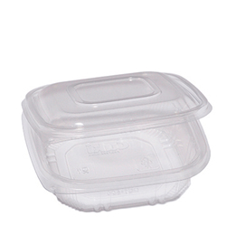 Pack 50 contenitori in PP con coperchio incernierato 15,5x15,5cm H3,7cm Cuki