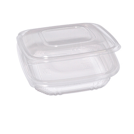 Pack 50 contenitori in PP con coperchio incernierato 18,5x18,5cm H3,7cm Cuki