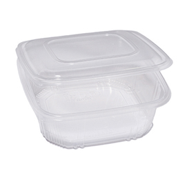 Pack 50 contenitori in PP con coperchio incernierato 21,5x21,5cm Cuki