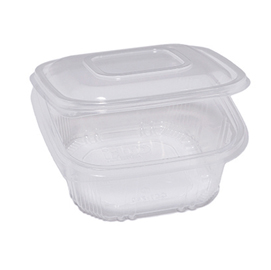 Pack 50 contenitori in PP con coperchio incernierato 15,5x15,5cm H5,7cm Cuki