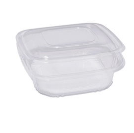 Pack 50 contenitori in PP con coperchio incernierato 18,5x18,5cm H5,2cm Cuki