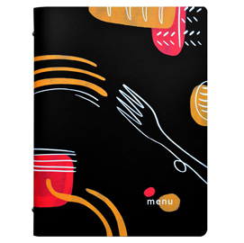 Portamenu' F.to A4 24,6x31,6cm Linea Spaghetti - nero