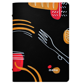 Portamenu' F.to A5 17x23cm Linea Spaghetti - nero