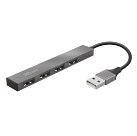 Hub Mini USB a 4 porte in alluminio Halyx -Trust