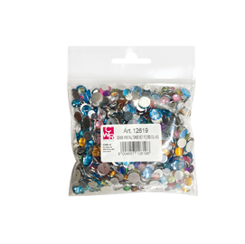 Busta 1000 pz Gemme Kristall tonde in colori assortiti Cwr