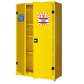 Armadio di sicurezza per liquidi infiammabili 107,5x50x18cm giallo