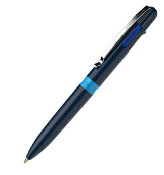Penna a sfera Take 4 a quattro colori punta M fusto blu Schneider