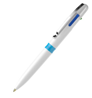 Penna a sfera Take 4 a quattro colori punta M fusto bianco Schneider