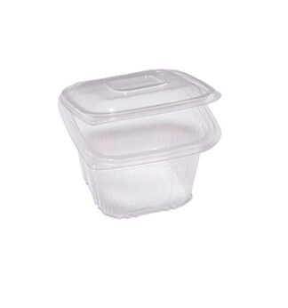 Pack 50 contenitori in PP coperchio incernierato 12x12cm H7,5cm Cuki QC0-500
