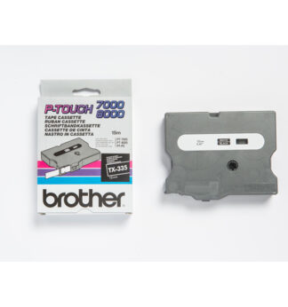 NASTRO SERIE TX DA 12mm -COLORE NASTRO NERO -COLORE SCRITTA BIANCO