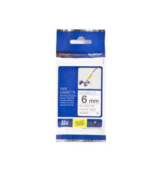 NASTRO LAM. FLESSIBILE TZE-FX221 6MMx8MT NERO/BIANCO