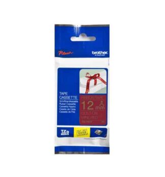 Brother Nastro TZERW34 in tessuto da 12 mm Oro su Rosso (4m)