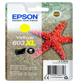 Cartuccia di inchiostro Epson Giallo serie 603XL Stella Marina
