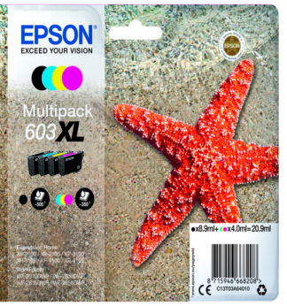 Cartucce di inchiostro Epson Multipack BK/C/M/Y XL serie 603 Stella Marina